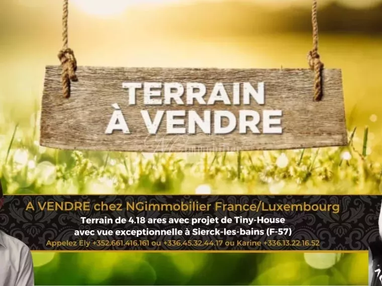 Terrain constructible avec vue exceptionnelle à Sierck-les-bains (F-57) dans une impasse très calme