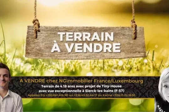 Terrain constructible avec vue exceptionnelle à Sierck-les-bains (F-57) dans une impasse très calme